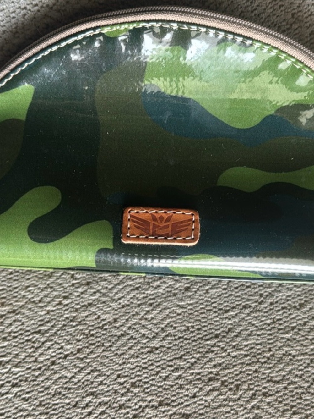 Consuela Floral Gloss Zip Pouch in Green Camo